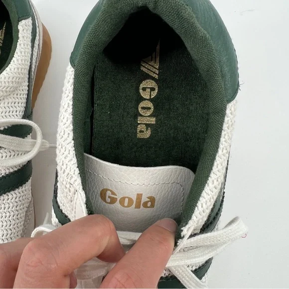 Gola Tornado Zephyr Green White Woven Suede Upper Lace Up Low Sneakers 41/10 - Picture 5 of 10
